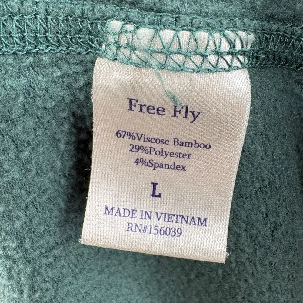 Free Fly Men’s Bamboo Fleece Quarter Zip Pullover Green Size L
